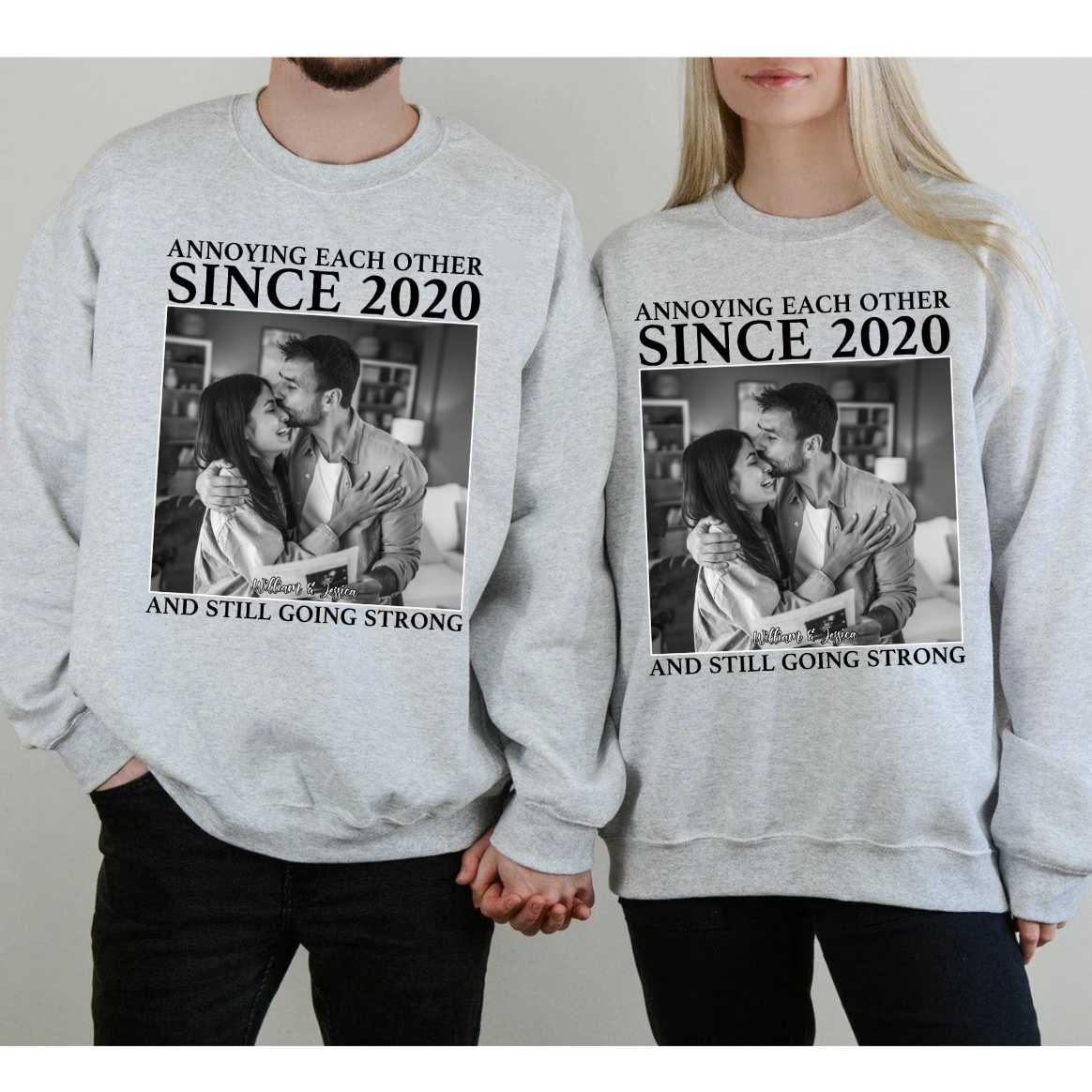 “Annoying Each Other Since 2020” Couple T Shirt, Personalized Photo Tee, Funny Anniversary Tee, Custom Love Shirt Vintage Picture Matching , Personalized TShirt For Valentine