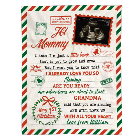 Personalized Blanket For New Mommy To Be From New Dad Baby Bump Grandma Said That You Are Awesome Ultrasound Gifts For New Mom Custom Name Photo Fleece Sherpa Blanket For Christmas