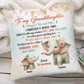 Personalized Square Pillow For Grandkids From Nana Gifts For Granddaughter You'll Feel My Love Within It Morning Noon Night Cute Grandma Grandkids Elephant Double Sided Sofa Couch