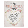 Grandma Gifts, Grandma Ever Hand In Hand Flowers Funny, Personalized Blanket, Gifts For Grandma Nana From Grandkids, Custom Fleece Sherpa Blanket, Gifts For Birthday Mother's Day