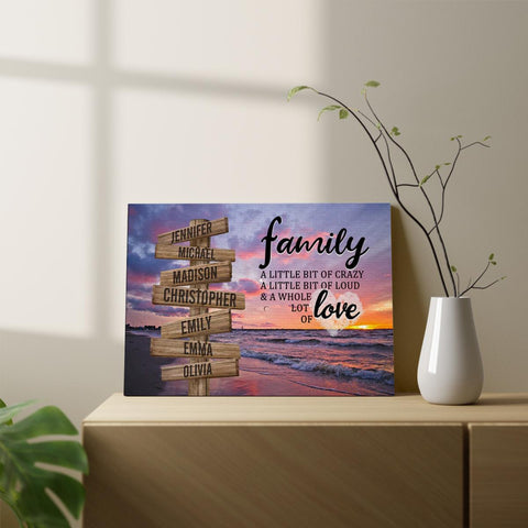 Personalized Canvas Wall Art For Mom Dad Grandma From Kids Grandkids Wooden Signs Beach Sunset Whole Lot Love Custom Multi Name Poster Prints Home Decor Family Gifts For Mom Dad On Birthday