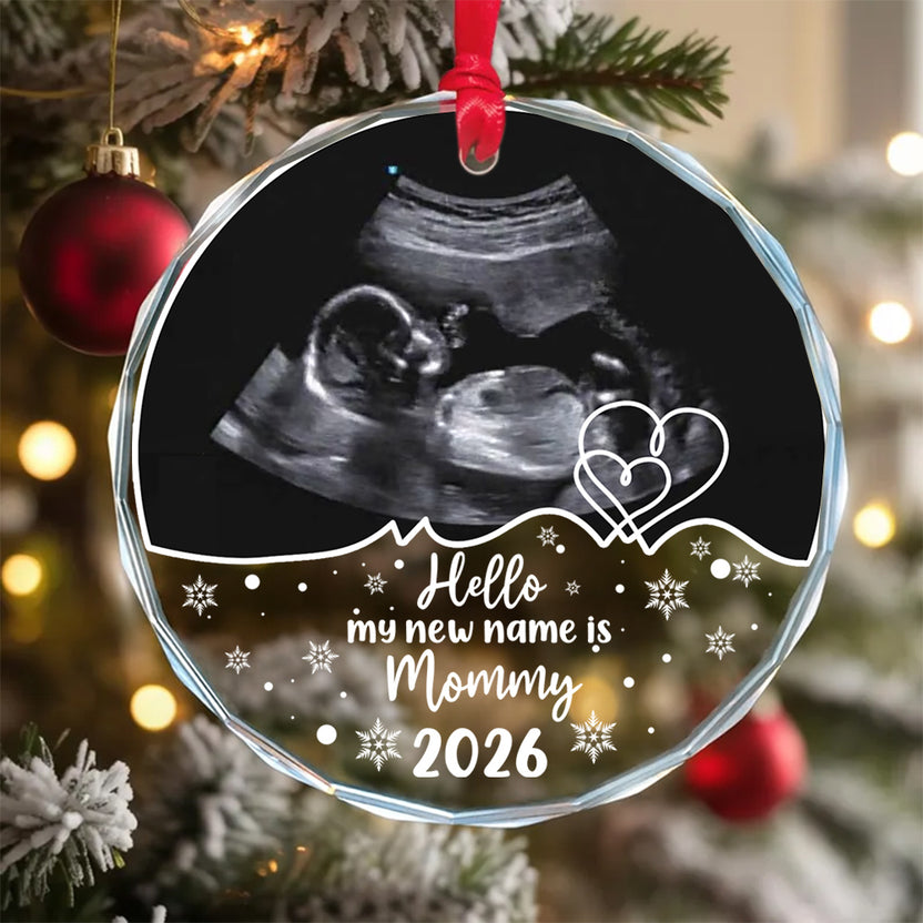 Mom To Be Gifts, Ultrasound Photo Keepsake, Sonogram Keepsake, Expecting Mom Holiday Decor, Personalized Baby Glass Ornament, Pregnancy Reveal Item, Tree Decoration, Gifts For Mommy