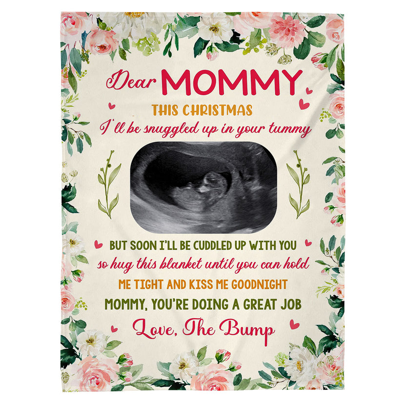 New Parents Gifts, This Christmas I Will Be Snuggled Up Pregnancy Ultrasound, Personalized Photo Blanket, Gifts For Mommy New Mom, Fleece Sherpa, New Mom Blanket, Gifts For Christmas