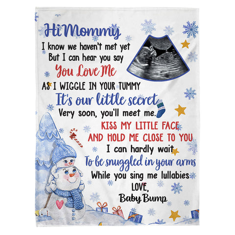 Mom To Be Gifts, Very Soon You Will Meet Me Snowmans And Baby Ultrasound, Personalized Blanket, Gifts For Mommy First Mom, Fleece Sherpa, Blanket For New Mom, Gifts For Christmas Xmas