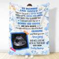 1st Time Expecting Parents Gifts, Blue Theme Ultrasound Picture I'm Just A Bump, Personalized Blanket, Gifts For New Parents, Fleece Sherpa Blanket, Baby Shower For Father's Day