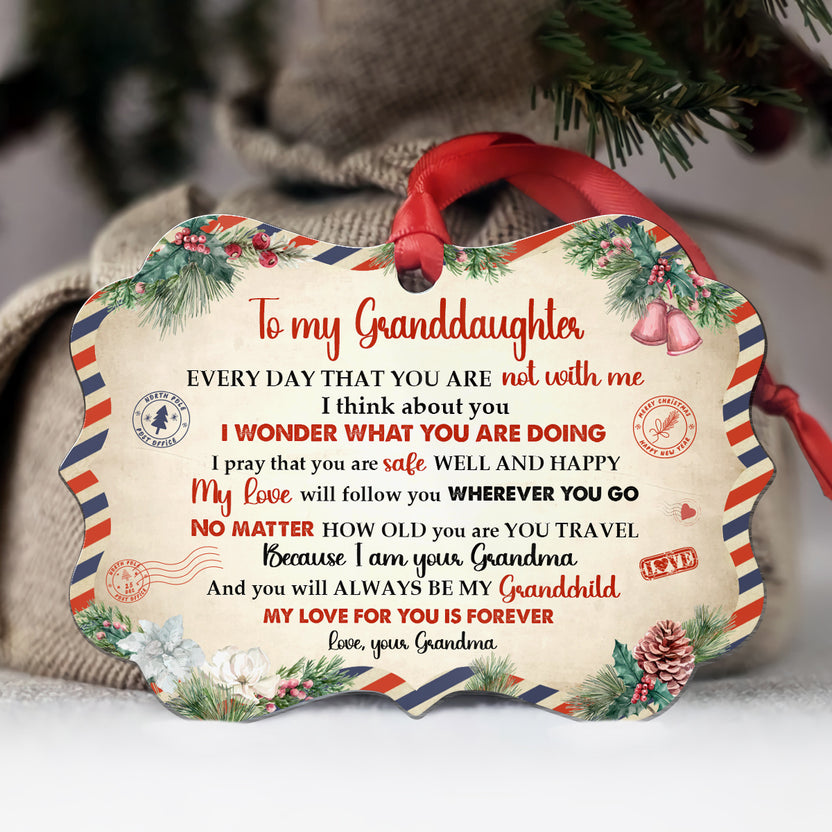 Granddaughter Gifts, Every Day That You Are Not With Me Vintage Letter Medallion Aluminum Ornament  For Baby From Mimi, Xmas Tree Decor, Gifts For Birthday Xmas Holiday Winter