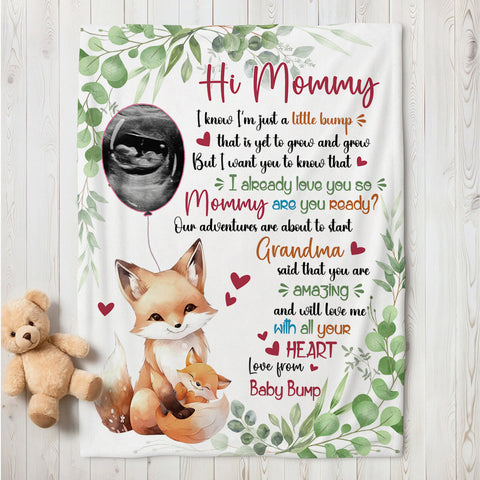 New Mom Gifts Ideas, I Already Love You Leaf Mommy Baby Fox With Balloon Botanical, Personalized Blanket, Gifts For New Mommy, Fleece Sherpa Blanket For Mother's Day