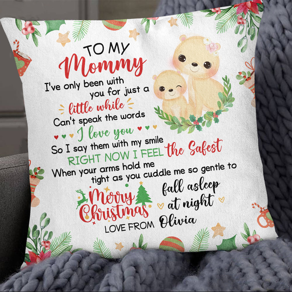 Personalized Square Pillow For New Mom From Newborn Baby Pregnancy Gifts Cute Lion I've Only Been With You Christmas Decorations Custom Name Double Sided Sofa Couch Cushion On Christmas