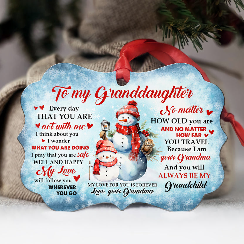 Granddaughter Gifts, Cute Grandma & Grandkid Together Snowflakes I Wonder What You Are Doing Medallion Aluminum Ornament For Baby From Mimi, Xmas Tree Decor, Gifts For Birthday Xmas