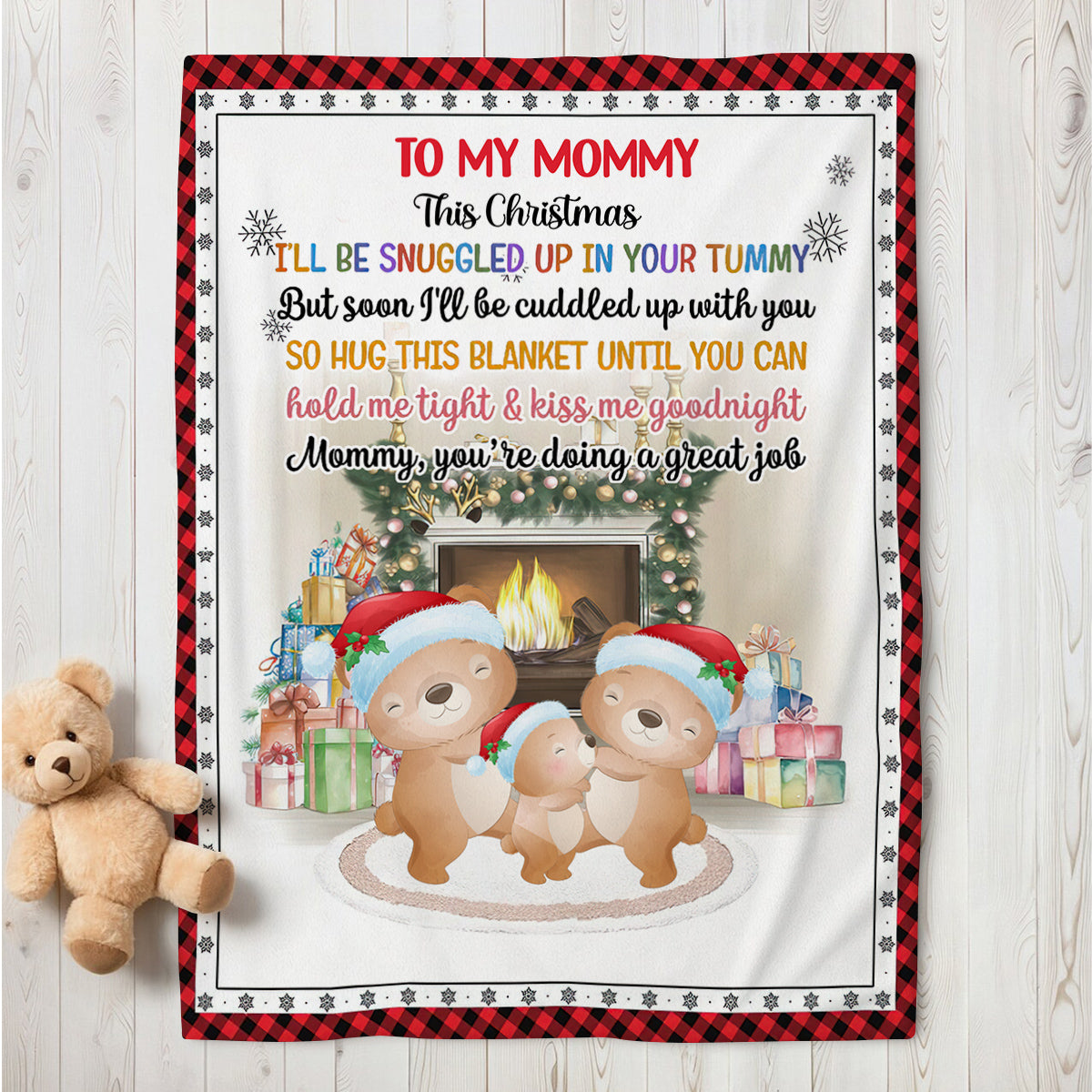 First Mom Gifts, Mommy You Are Doing A Job Bear Family Together, Personalized Blanket, Gifts For Mommy Mom To Be, Fleece Sherpa, New Mom To Be Blanket, Gifts For Christmas Birthday