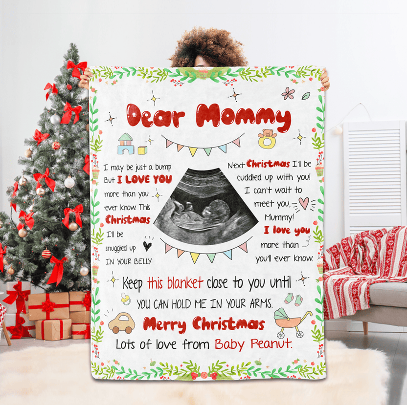 Personalized Blanket For New Mom From Baby Bump I Can't Wait To Meet You Mummy Custom Name Upload Photo Gifts For Expecting Mom Fleece Sherpa Blanket For Christmas Xmas Birthday Mothers Day