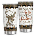 Personalized Tumbler For Him Her From Darling Husband And Wife Hunting Partners For Life Deer Hunting Camo With Image Custom Name 20oz With Lid Travel Cup Birthday