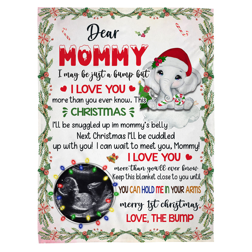 Mom To Be Gifts, Dear Mommy I Can't Wait To Meet You Elephant Baby Ultrasound Photo , Personalized Photo Blanket, Gifts For New Mommy, Fleece Sherpa, New Mom Blanket, Gifts For Xmas