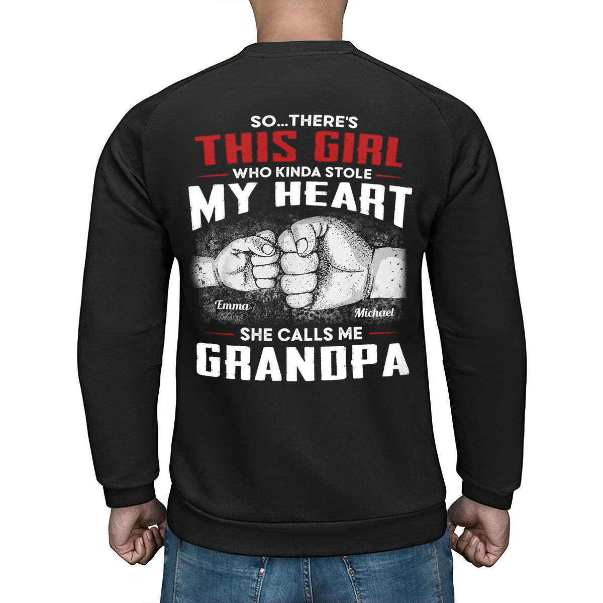 Personalized T-Shirt For Papa From Granddaughter Grandson Girl Who Kinda Stole Heart Custom Name Grandpa Gifts Ideas Short Sleeve Tops Tee Shirt For Men Family On Birthday Xmas Fathers Day