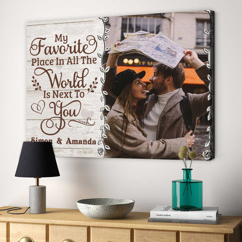 Personalized Canvas Wall Art For Wife Husband From Darling Funny Gifts For Couples Favorite Place In All The World Custom Name Poster Prints Hanging Home Decor For Valentines
