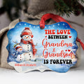 Grandma Gifts, Cute Xmas Winter The Love Between Grandma & Grandson Is Forever, Personalized Ornament, Gifts For Gigi From Grandkids, Xmas Tree Hanging Medallion Aluminum Ornament