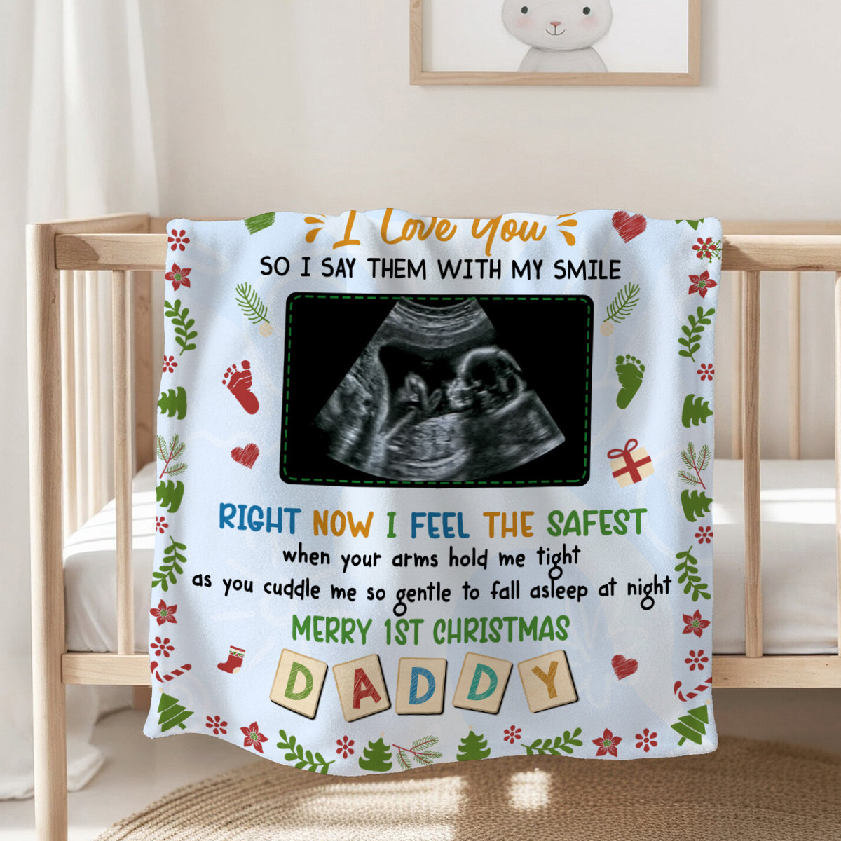Dad To Be Gifts, Dear Daddy I've Only Been With You Baby Ultrasound, Personalized Blanket, Gifts For Future Dad To Be, Fleece Sherpa, Pregnancy Reveal Blanket, Gifts For Christmas