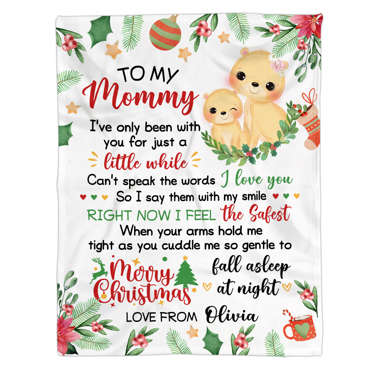 Personalized Blanket For New Mom From Newborn Baby Family Cute Lion I've Only Been With You Christmas Decorations Custom Name Gifts For Future Mom Fleece Sherpa Blanket For Christmas