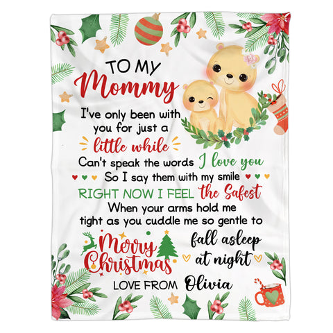 Personalized Blanket For New Mom From Newborn Baby Family Cute Lion I've Only Been With You Christmas Decorations Custom Name Gifts For Future Mom Fleece Sherpa Blanket For Christmas