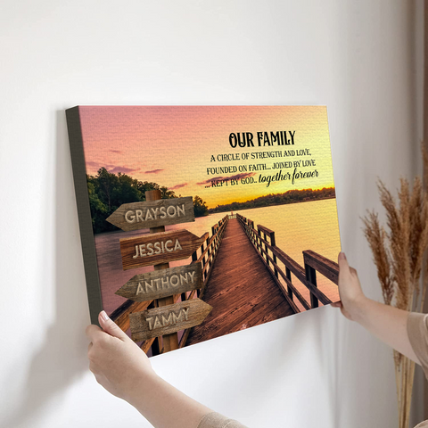 Personalized Canvas Wall Art For Mom Dad Kids From Son Daughter Street Sign Multi Name Ocean Dock Meaningful Quotes Family Sunset Printed Custom Multi Name Poster Prints Home Decor